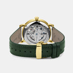 Men Automatic Green Dial Multi-Function Leather Watch 821-L21412