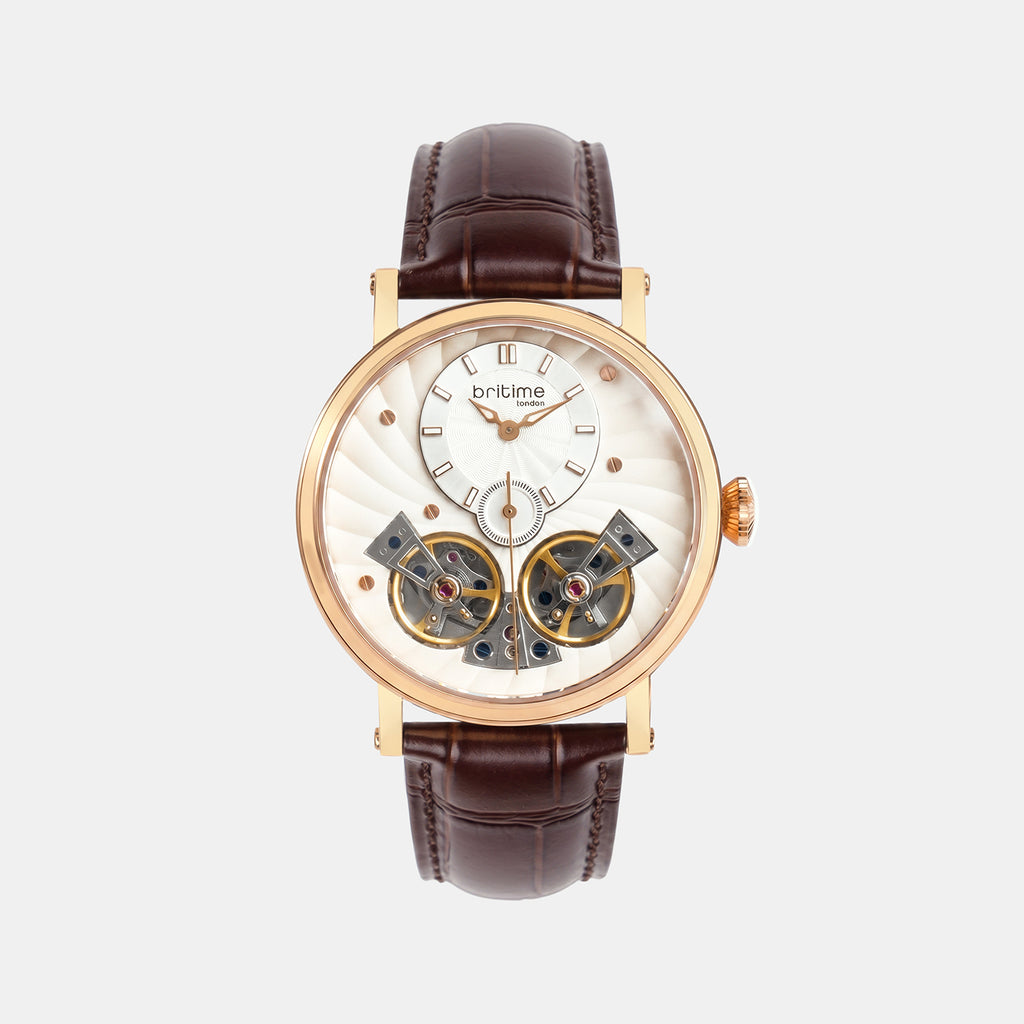Spiral Men Automatic Silver Dial Analog Leather Watch 821-L30306