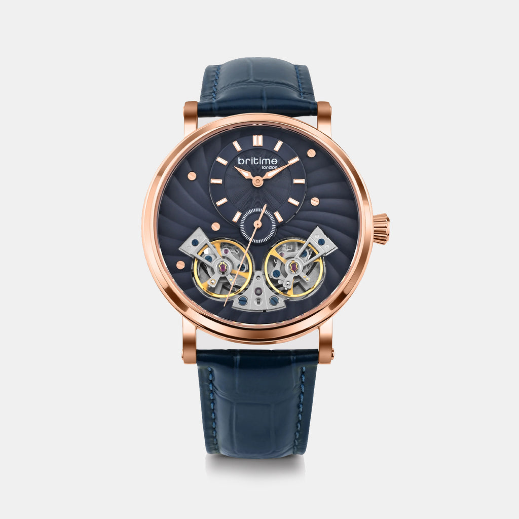 Spiral Men Automatic Blue Dial Analog Leather Watch 821-L30507