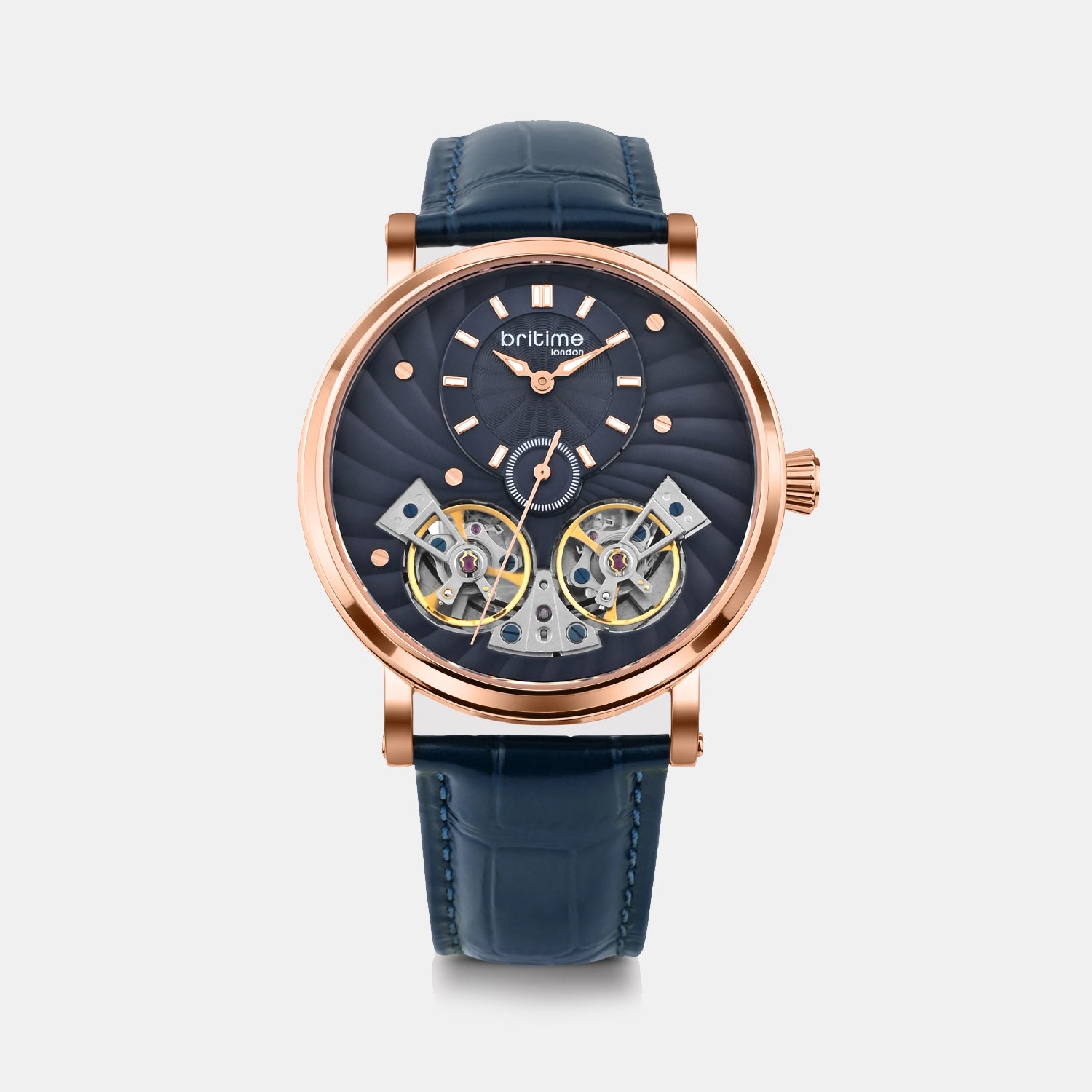 Spiral Men Automatic Blue Dial Analog Leather Watch 821-L30507