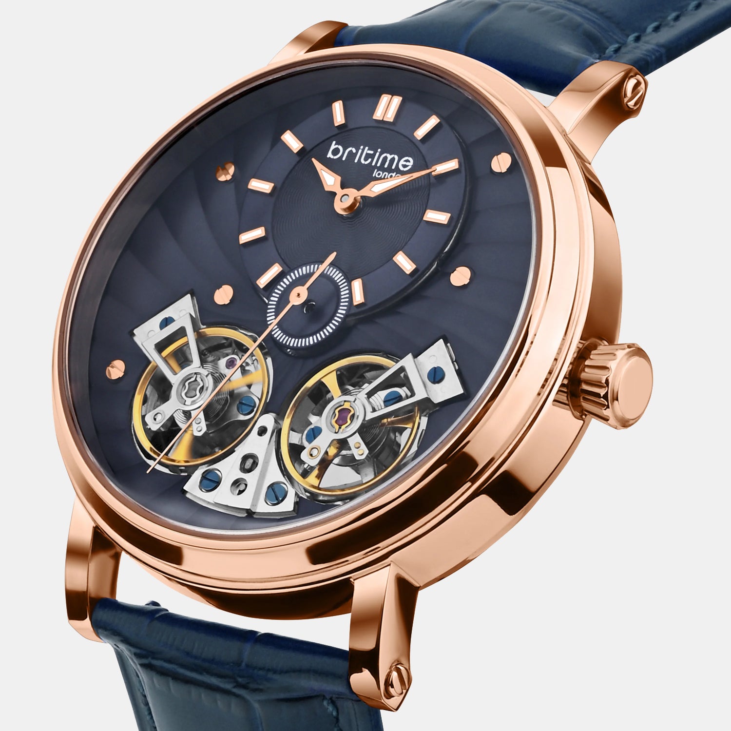 Spiral Men Automatic Blue Dial Analog Leather Watch 821-L30507