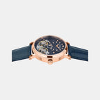 Men Automatic Rose Gold Dial Multi-Function Leather Watch 821-L30708