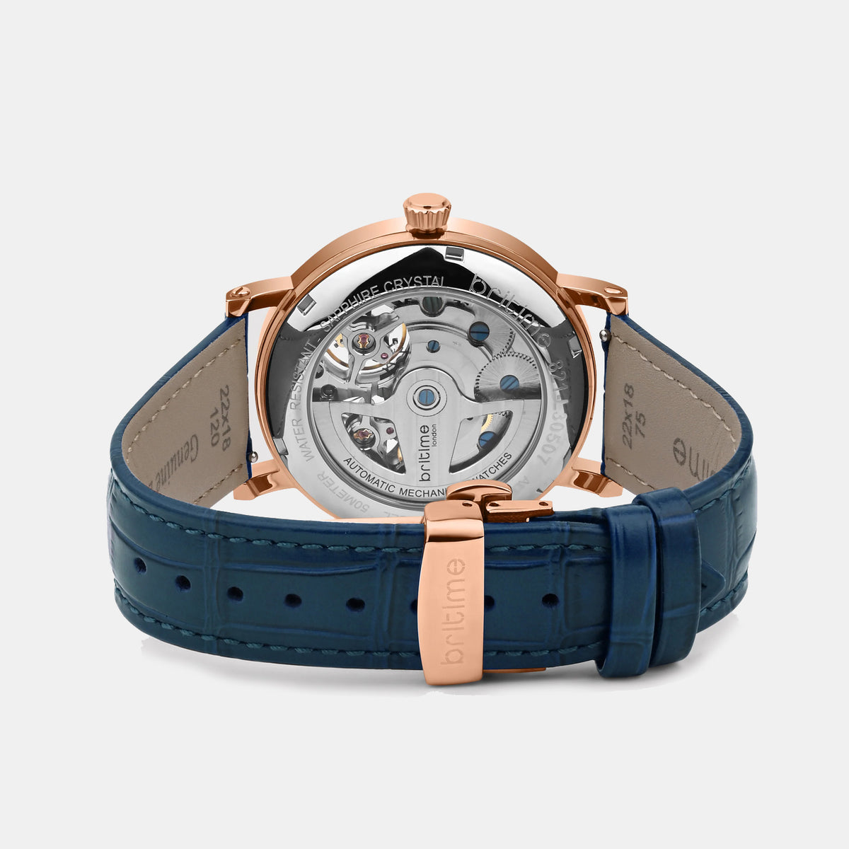 Spiral Men Automatic Blue Dial Analog Leather Watch 821-L30507