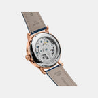 Men Automatic Rose Gold Dial Multi-Function Leather Watch 821-L30708