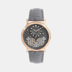Men Automatic Grey Dial Analog Leather Watch 821-L31509