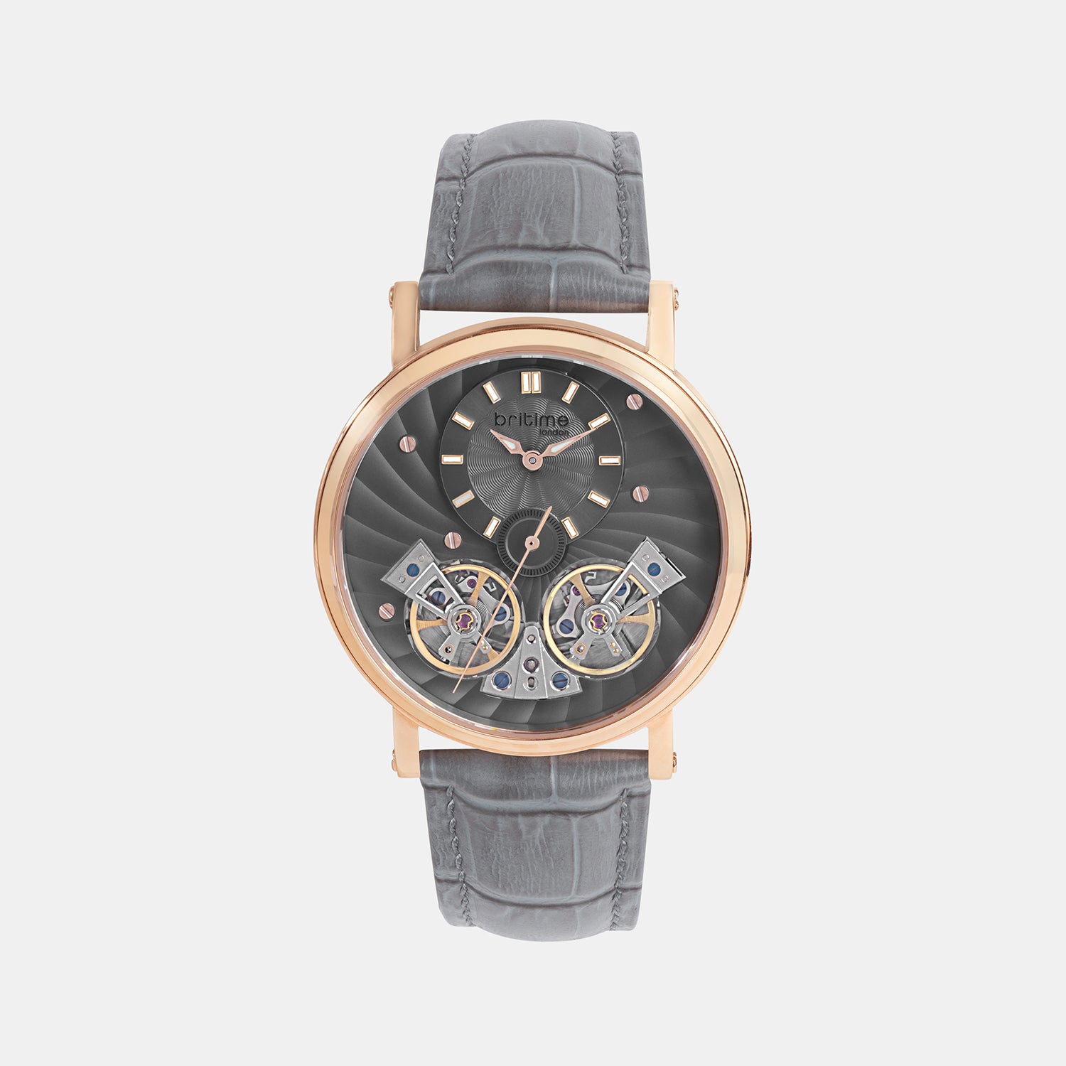 Men Automatic Grey Dial Analog Leather Watch 821-L31509
