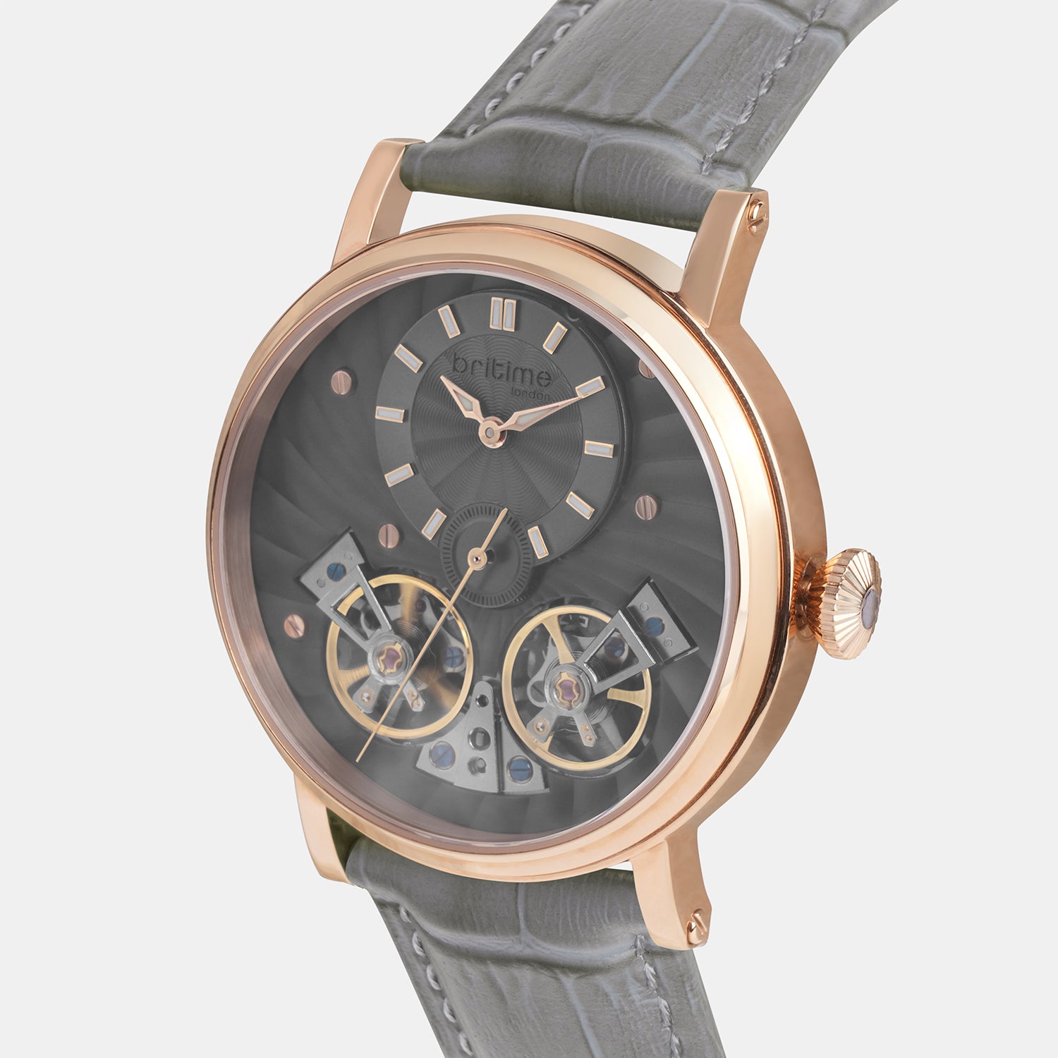 Men Automatic Grey Dial Analog Leather Watch 821-L31509