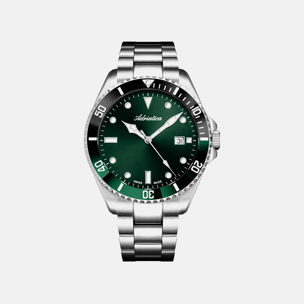 Premiere Men Quartz Green Dial Analog Stainless Steel Watch A8347.W190Q