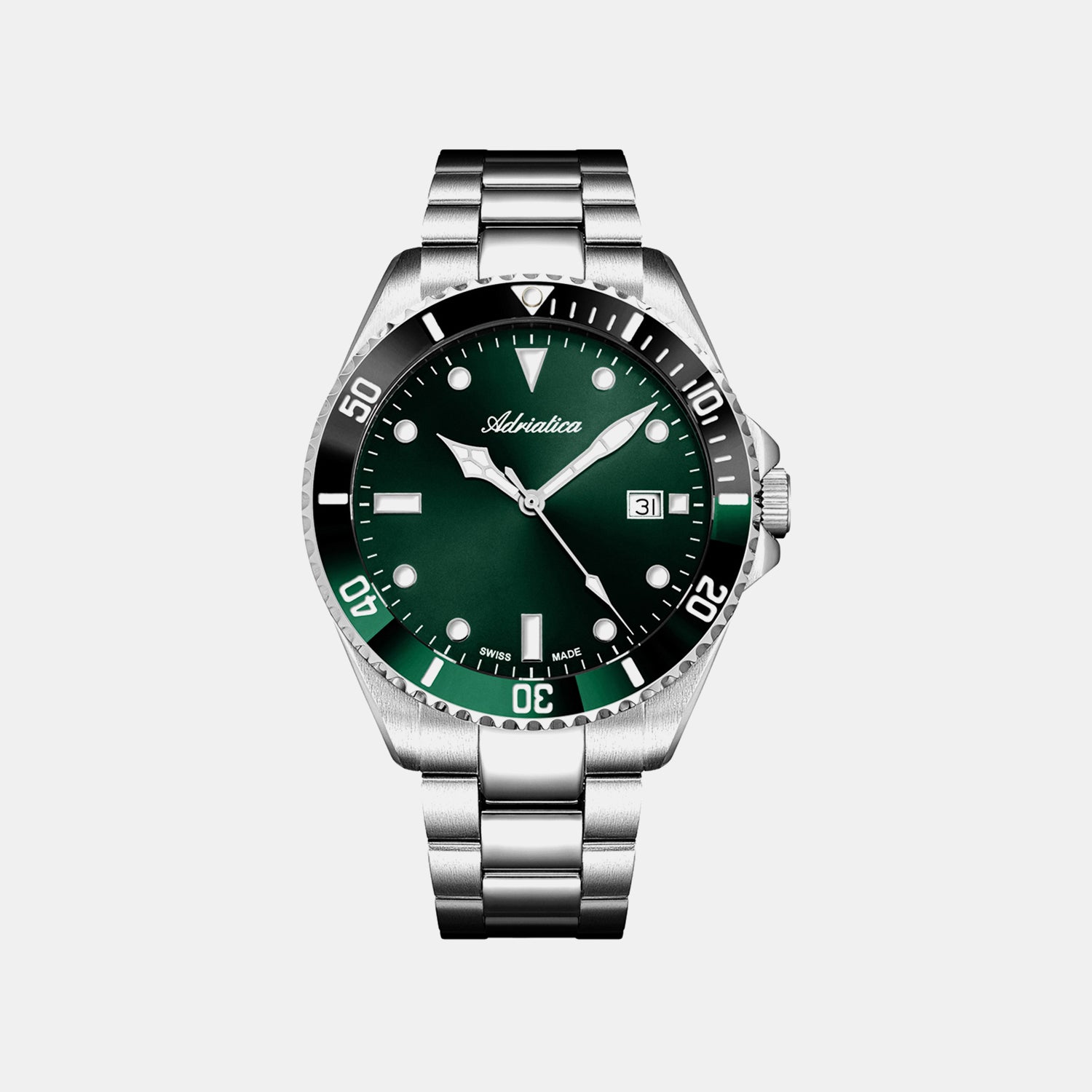 Premiere Men Quartz Green Dial Analog Stainless Steel Watch A8347.W190Q