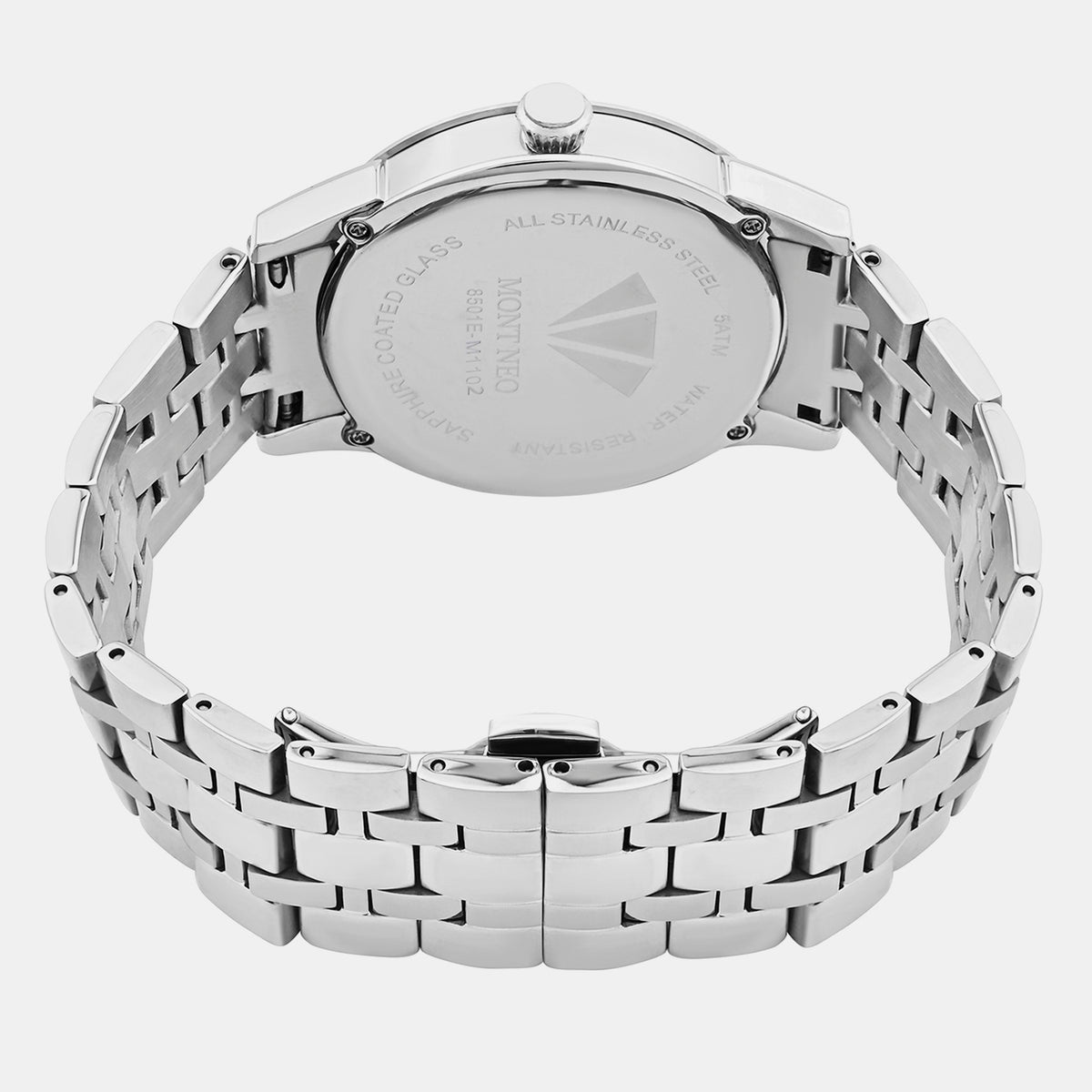 Men Quartz Silver Dial Analog Metal Watch 8501E-M1102