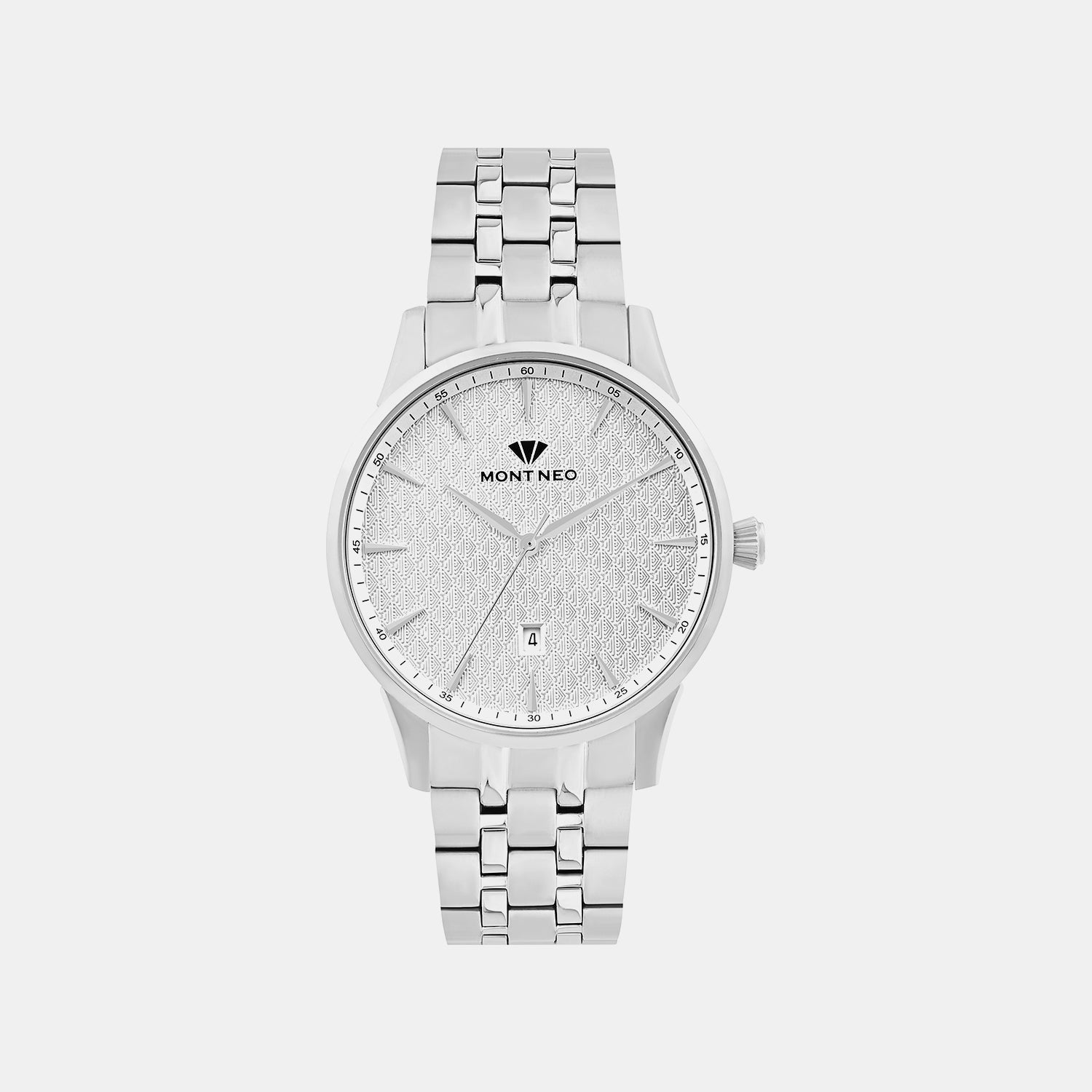 Men Quartz Silver Dial Analog Metal Watch 8501E-M1105