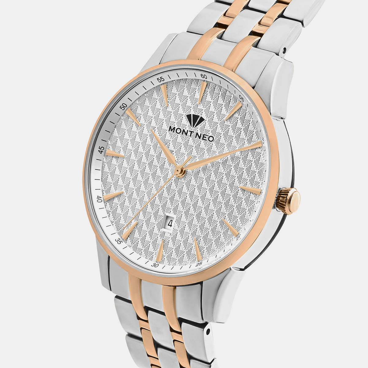 Men Quartz Silver Dial Analog Metal Watch 8501E-M1303