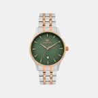 Men Quartz Green Dial Analog Metal Watch 8501E-M1314