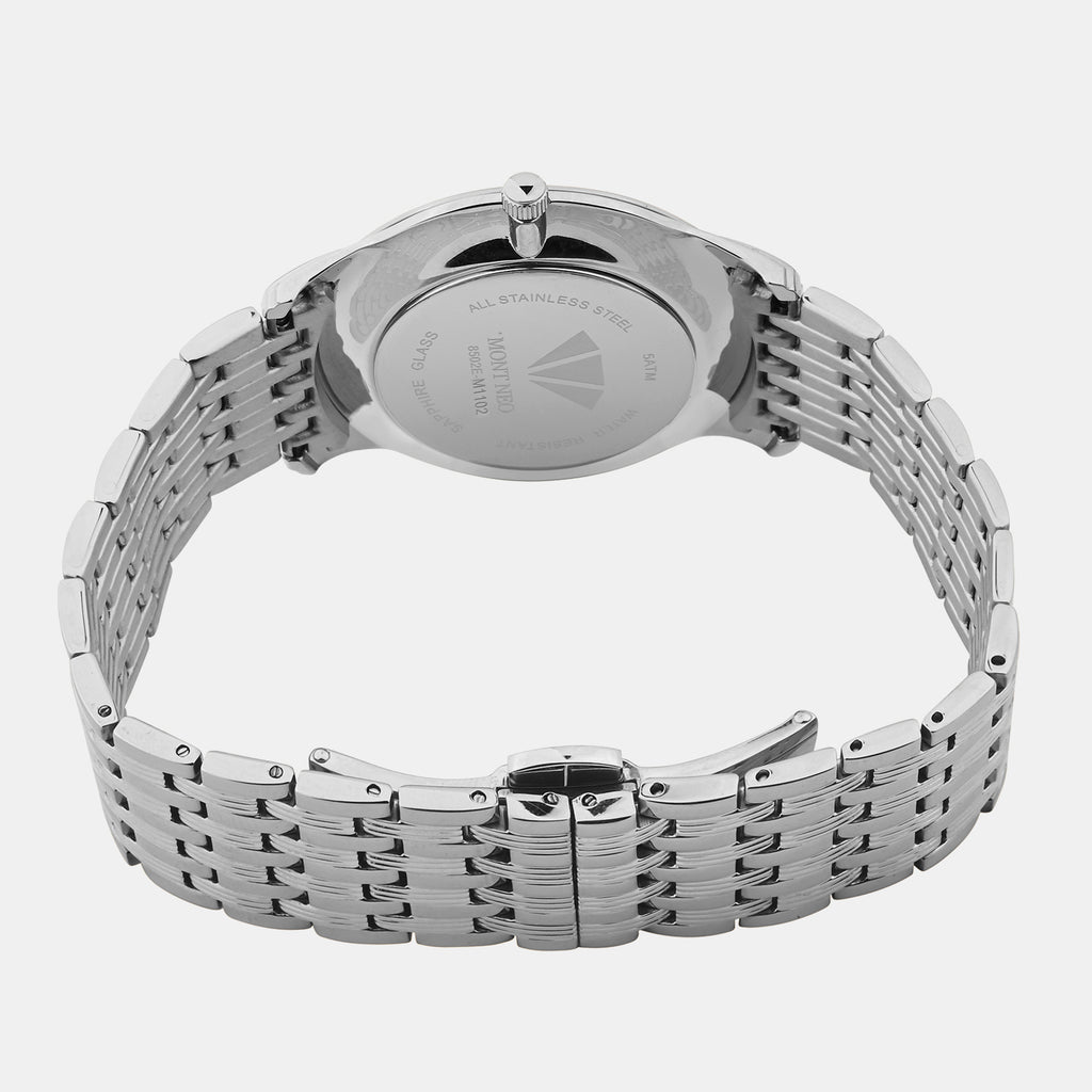 Men Quartz Green Dial Analog Metal Watch 8502E-M1102