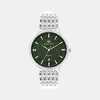 Men Quartz Green Dial Analog Metal Watch 8502E-M1114