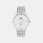 Men Quartz Silver Dial Analog Metal Watch 8502E-M1102