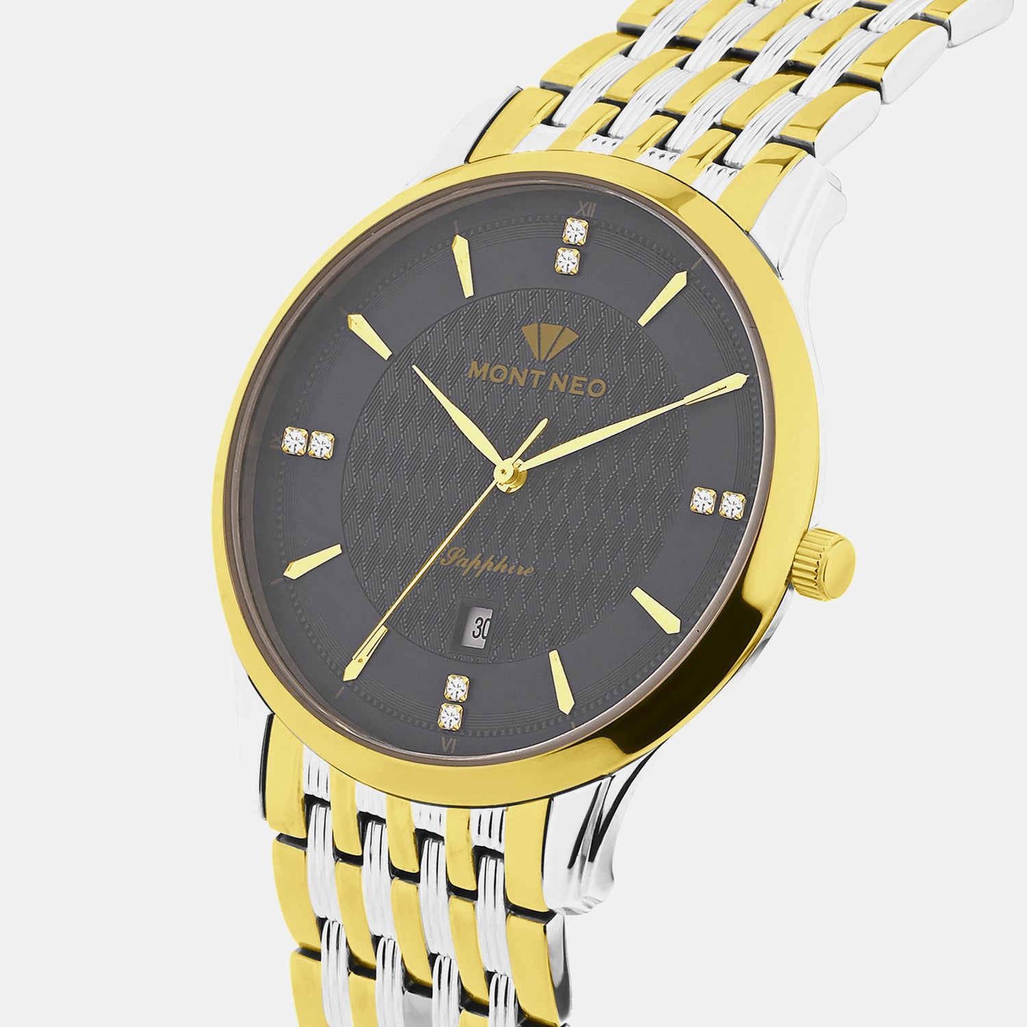 Men Quartz Black Dial Analog Metal Watch 8502E-M1205