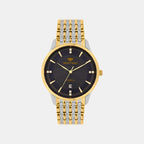 Men Quartz Black Dial Analog Metal Watch 8502E-M1205