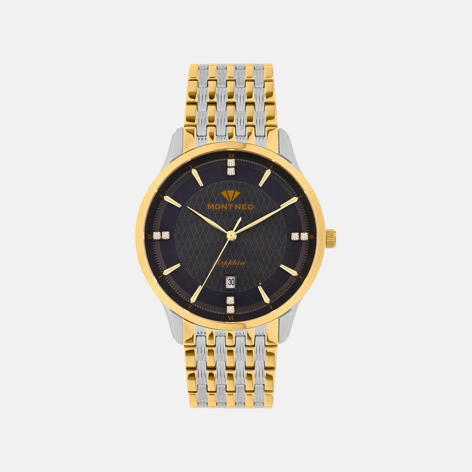 Men Quartz Black Dial Analog Metal Watch 8502E-M1205