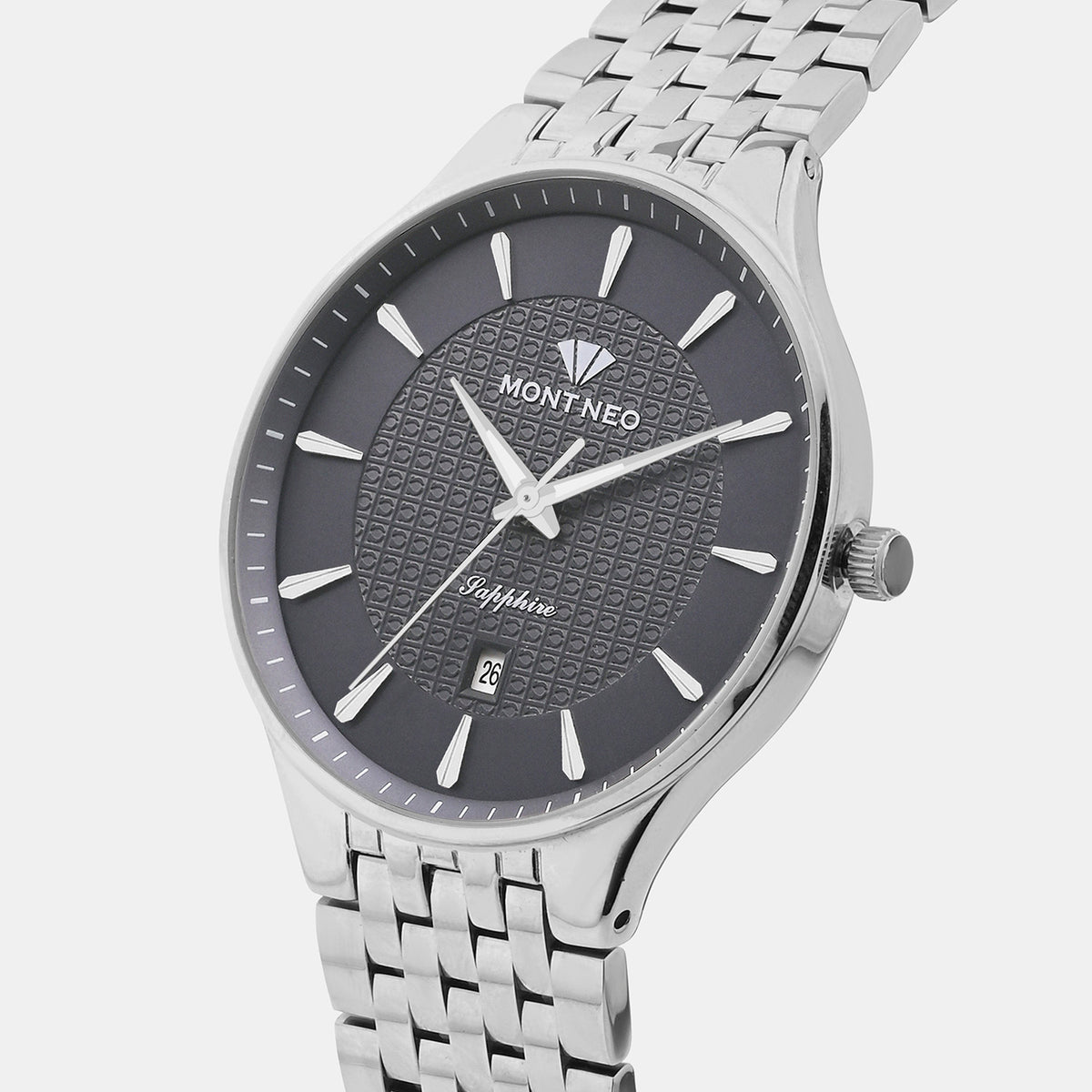 Men Quartz Blue Dial Analog Stainless Steel Watch 8503E-M1105