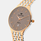 Men Quartz Brown Dial Analog Stainless Steel Watch 8503E-M1315