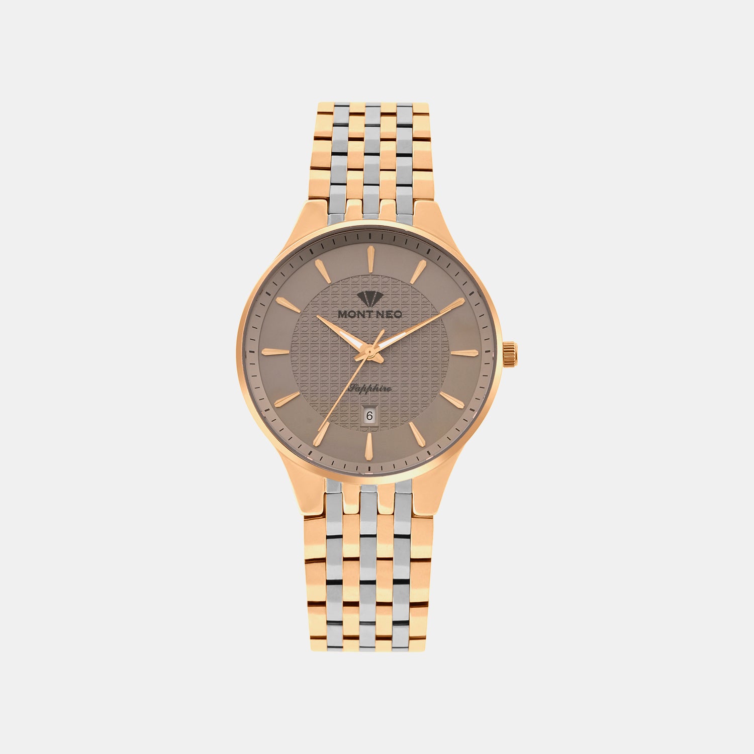 Men Quartz Brown Dial Analog Stainless Steel Watch 8503E-M1315