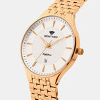 Men Quartz Silver Dial Analog Stainless Steel Watch 8503E-M3303