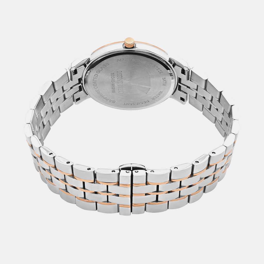 Men Quartz Grey Dial Analog Metal Watch 8504E-M1315