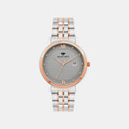 Men Quartz Grey Dial Analog Metal Watch 8504E-M1315