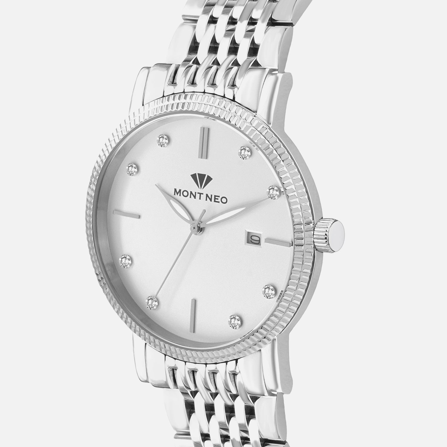 Men Quartz Silver Dial Analog Metal Watch 8506E-M1103