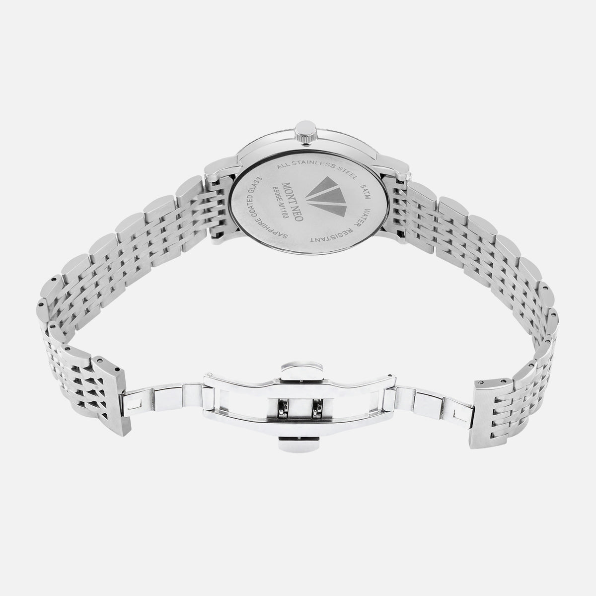Men Quartz Silver Dial Analog Metal Watch 8506E-M1103