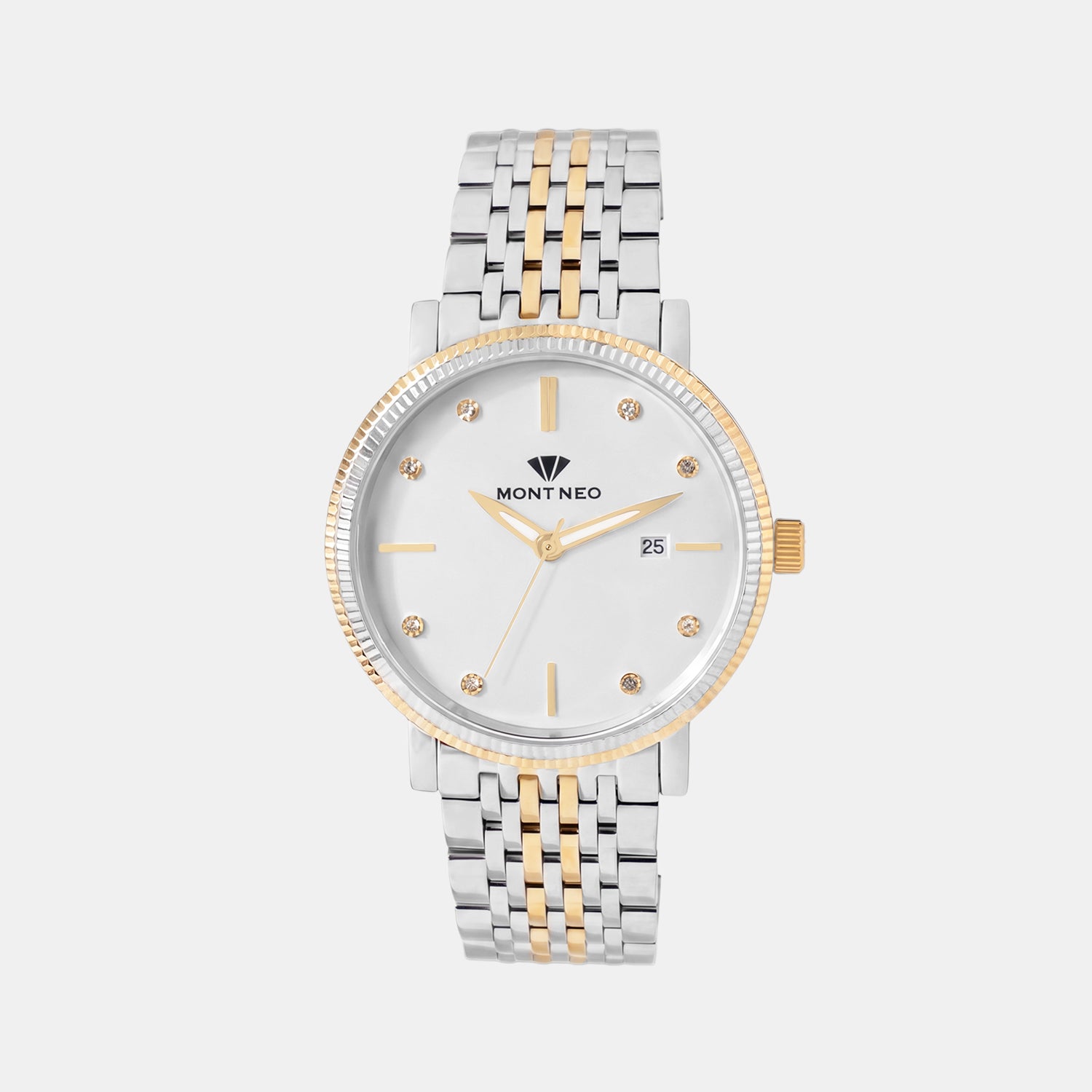 Men Quartz Silver Dial Analog Metal Watch 8506E-M1203