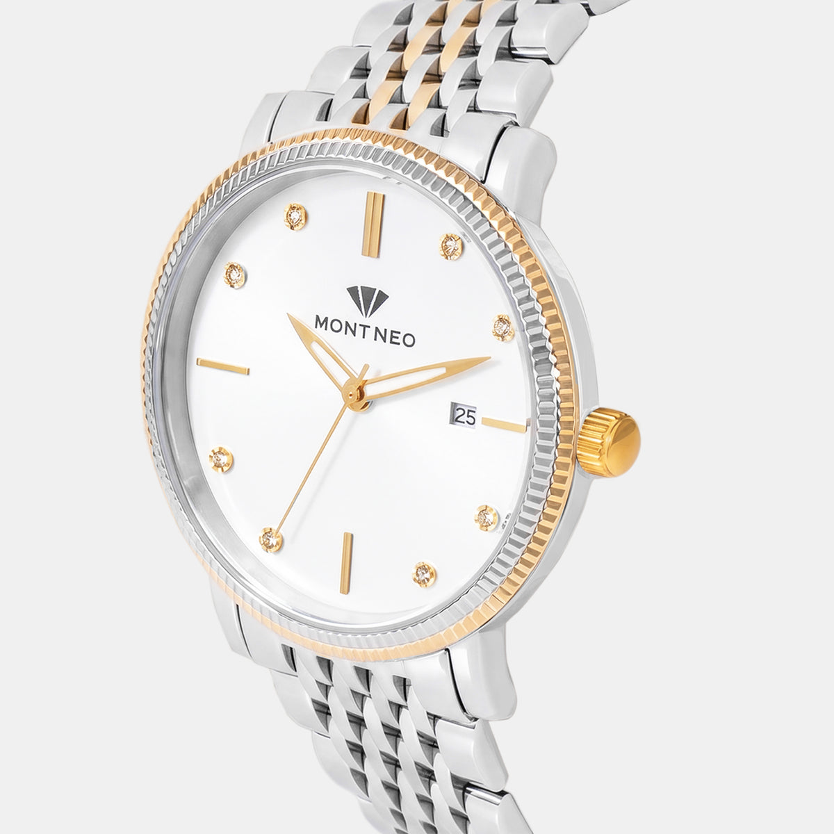 Men Quartz Silver Dial Analog Metal Watch 8506E-M1203