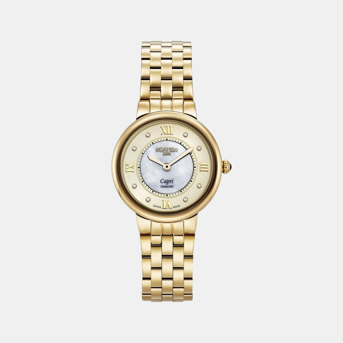 Capri Diamond Women Quartz Gold Dial Analog Stainless Steel Watch 859845 48 29 50