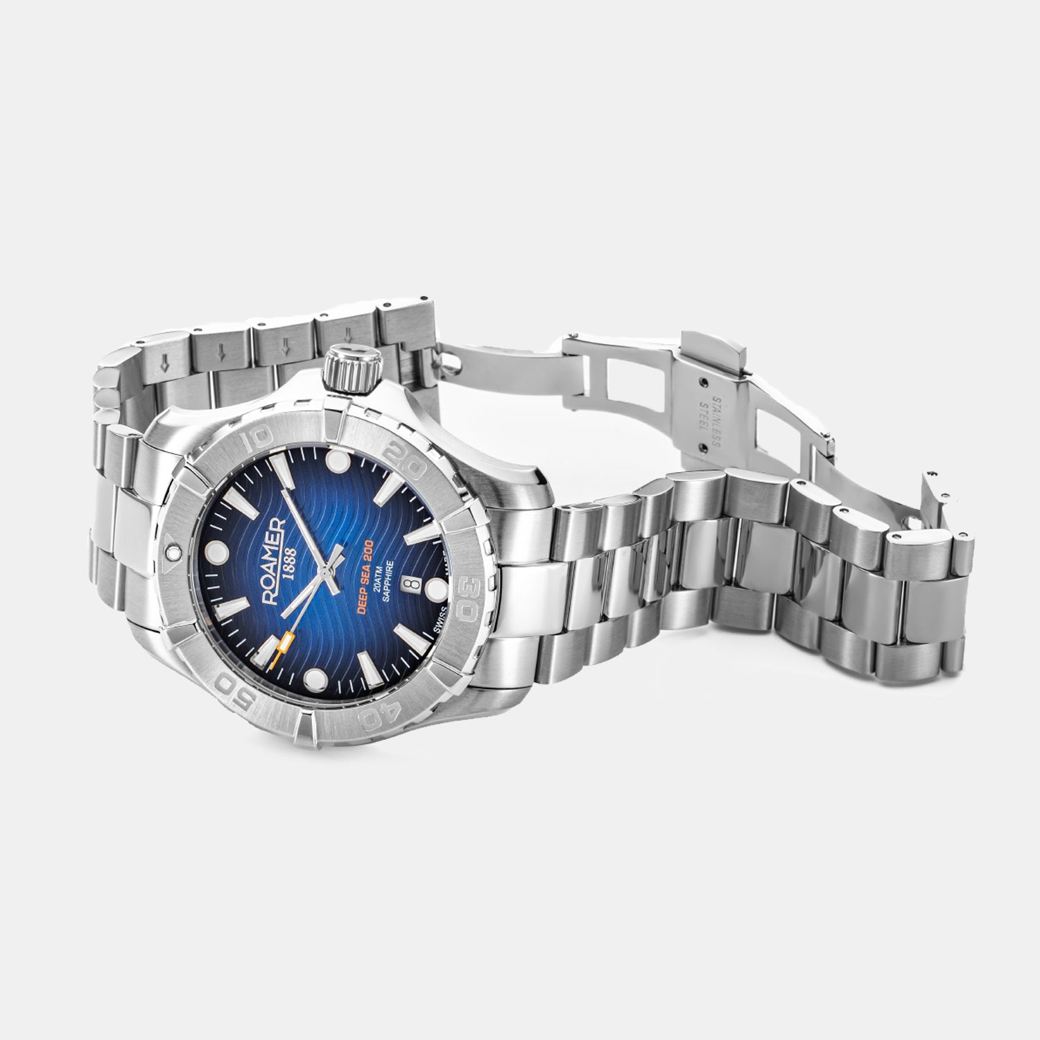 Deep Sea 200 Men Quartz Blue Dial Analog Stainless Steel Watch 860833 41 45 70