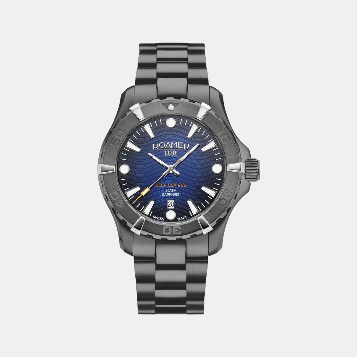 Deep Sea 200 Men Quartz Blue Dial Analog Stainless Steel Watch 860833 44 45 70