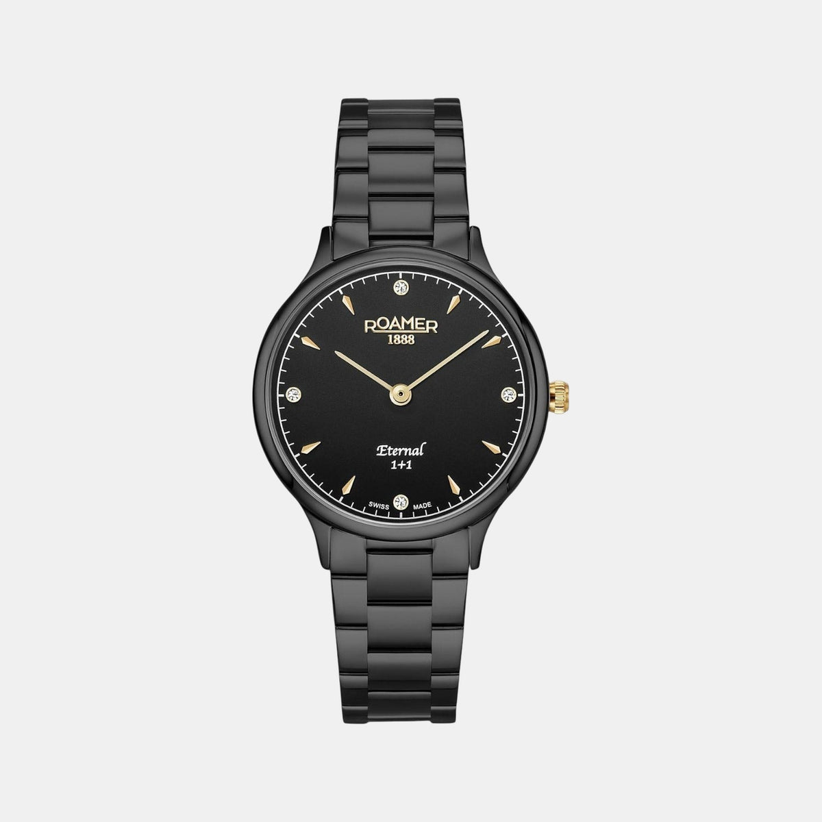 Eternal Women Quartz Black Dial Analog Stainless Steel Watch 863857 45 55 50