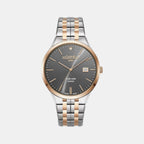 Slim-Line Men Quartz Grey Dial Analog Stainless Steel Watch 864833 49 55 50