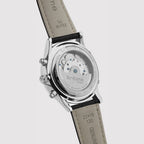Celestial Men Automatic Silver Dial Chronograph Leather Watch 867-L10306