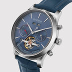 Celestial Men Automatic Blue Dial Chronograph Leather Watch 867-L10507