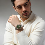 Men Automatic Green Dial Chronograph Metal Watch 867-M31401