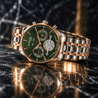 Men Automatic Green Dial Chronograph Metal Watch 867-M31401