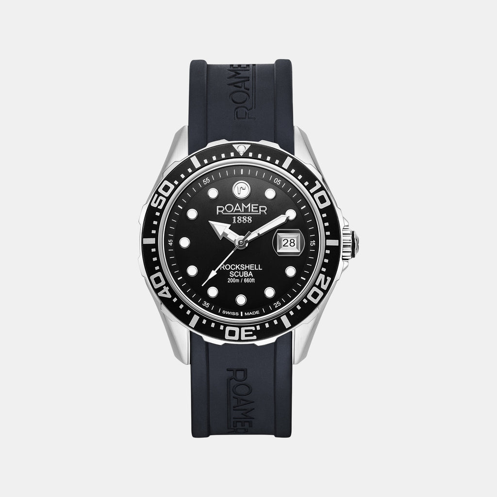 Rockshell Mark Iii Scuba Men Quartz Black Dial Analog Rubber Watch 867833 41 85 02
