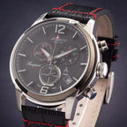 Seasport Men Quartz Black Dial Chronograph Leather Watch 87461.42.45