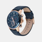 Men Quartz Blue Dial Chronograph Leather Watch 87461.44.55