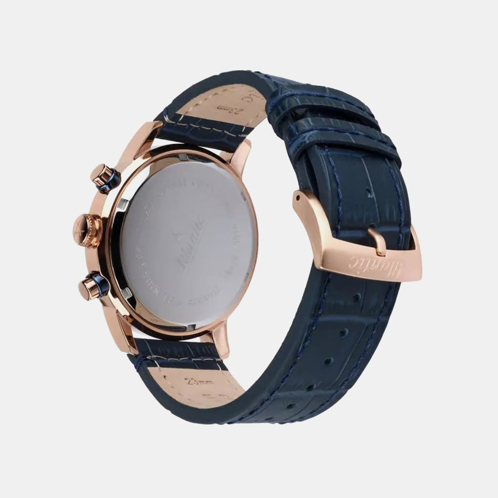 Men Quartz Blue Dial Chronograph Leather Watch 87461.44.55