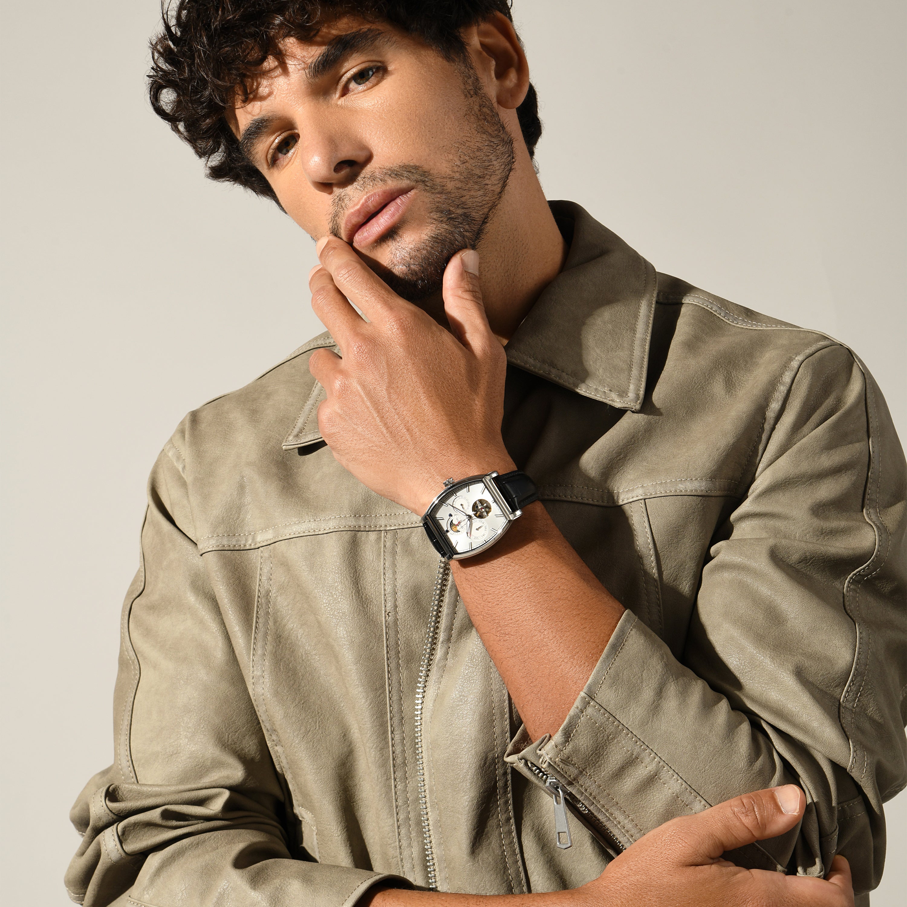 Britime Men Square Silver watch