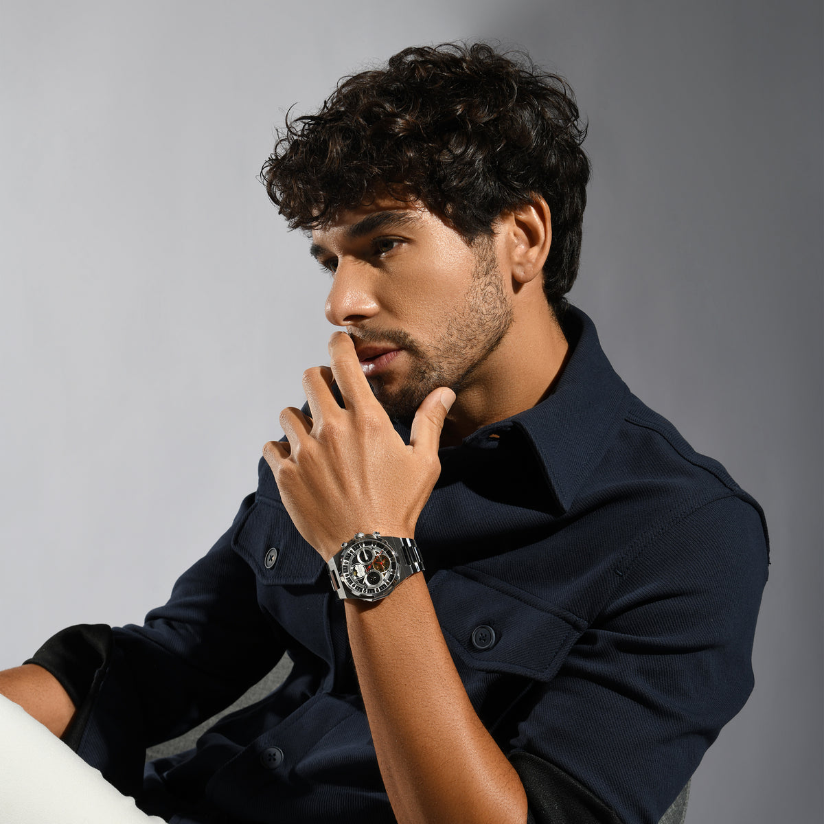 Britime Men Round Black watch