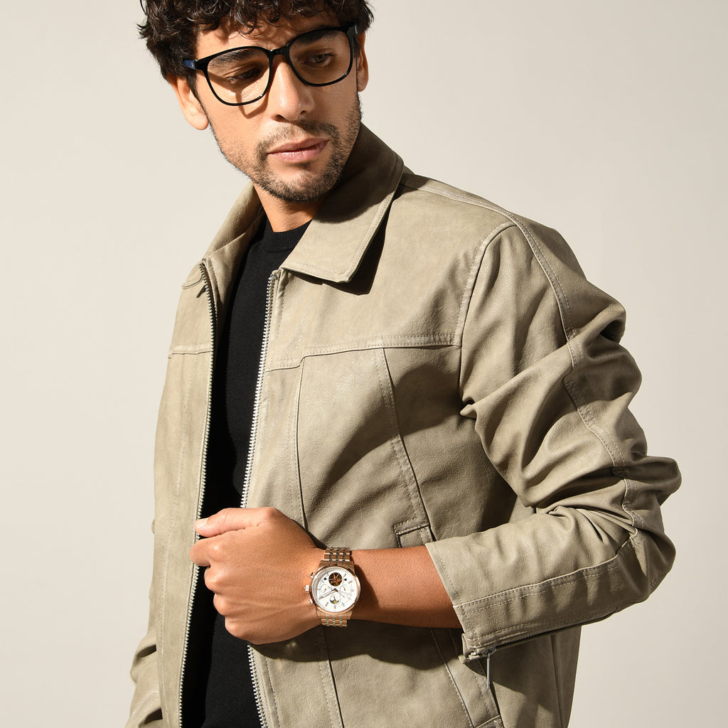 Britime Men Round Silver watch