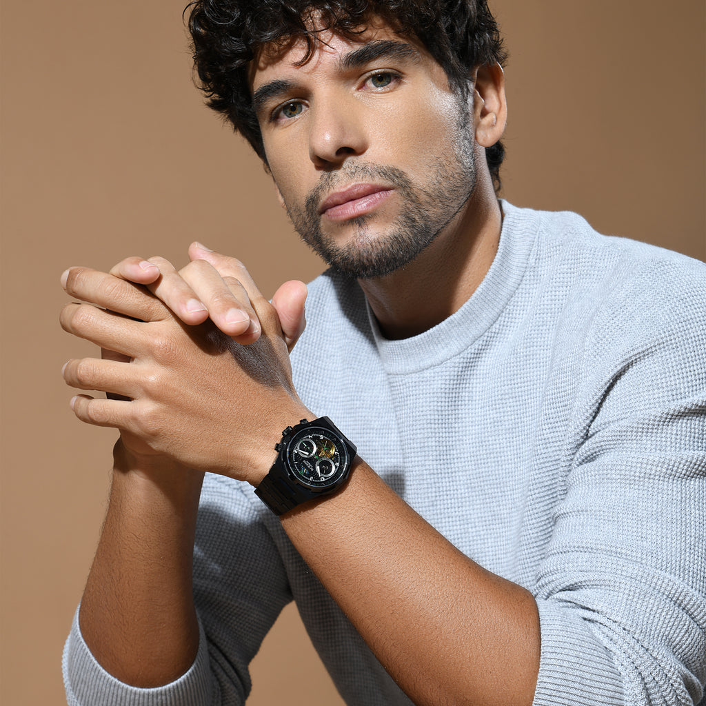 Britime Men Round Black watch